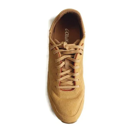 Olukai KOHEO Mens Size 11 Suede Leather Casual Lace Up Sneakers Golden Sand